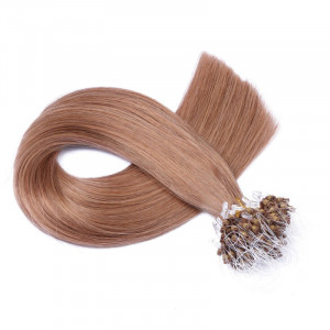 25 x Micro Ring / Loop - 10 Leichtbraun - Hair Extensions 100% Echthaar - NOVON EXTENTIONS