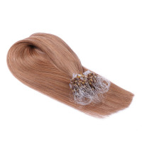 25 x Micro Ring / Loop - 10 Leichtbraun - Hair Extensions 100% Echthaar - NOVON EXTENTIONS