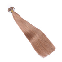25 x Micro Ring / Loop - 10 Leichtbraun - Hair Extensions 100% Echthaar - NOVON EXTENTIONS