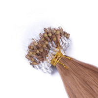 25 x Micro Ring / Loop - 10 Leichtbraun - Hair Extensions 100% Echthaar - NOVON EXTENTIONS