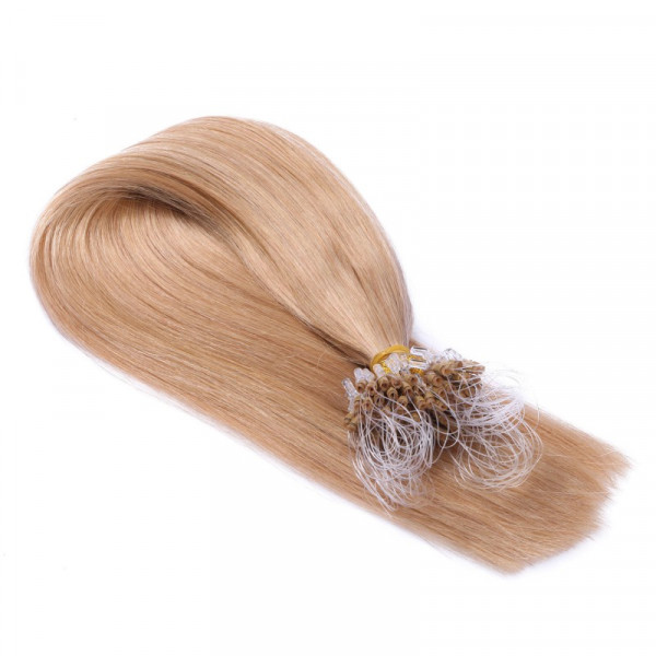 25 x Micro Ring / Loop - 20 Aschblond - Hair Extensions 100% Echthaar - NOVON EXTENTIONS