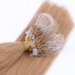 25 x Micro Ring / Loop - 20 Aschblond - Hair Extensions 100% Echthaar - NOVON EXTENTIONS