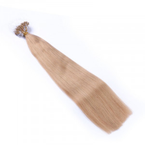 25 x Micro Ring / Loop - 20 Aschblond - Hair Extensions 100% Echthaar - NOVON EXTENTIONS
