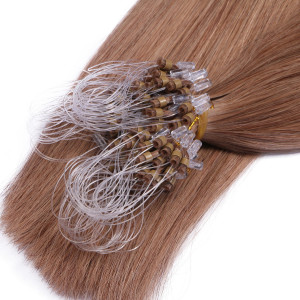 25 x Micro Ring / Loop - 27 Honigblond - Hair Extensions 100% Echthaar - NOVON EXTENTIONS