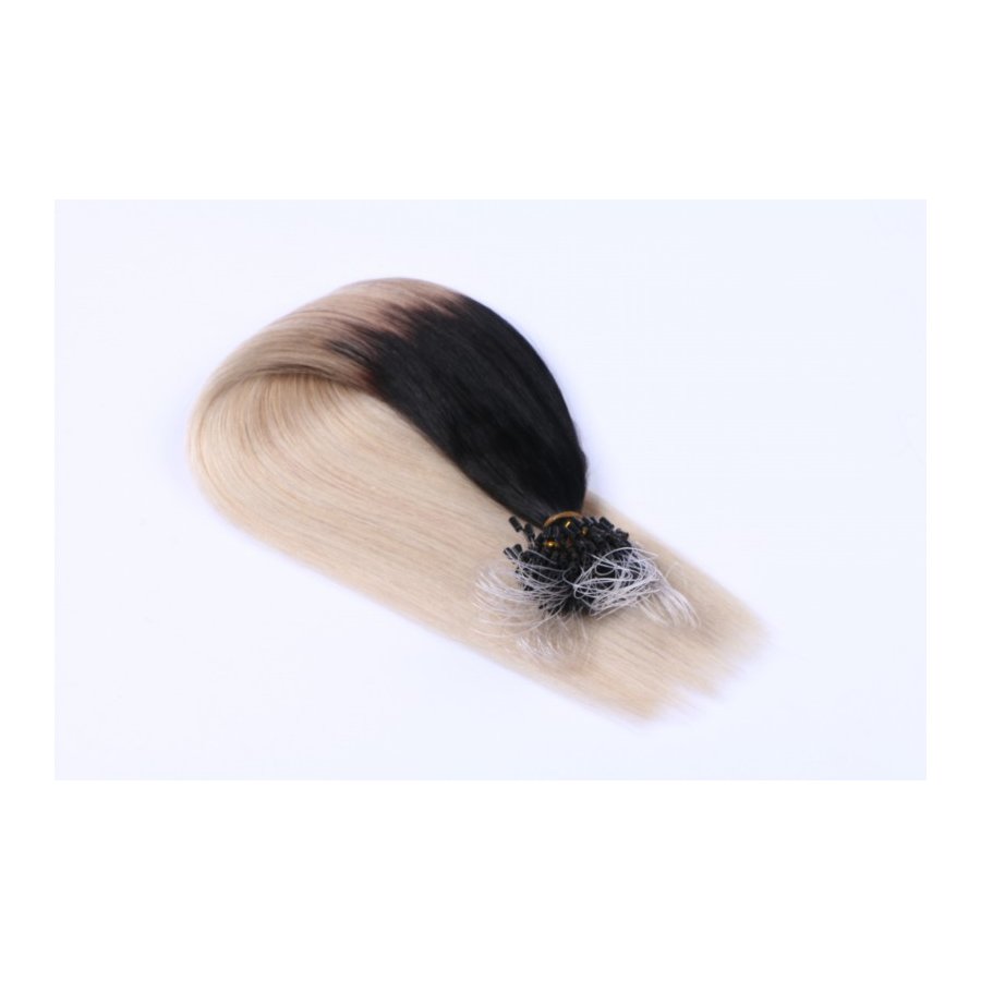 Microring Extensions #1B/Grau Ombre aus Remy-Echthaar