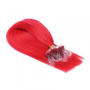 25 x Micro Ring / Loop - Red - Hair Extensions 100% Echthaar - NOVON EXTENTIONS
