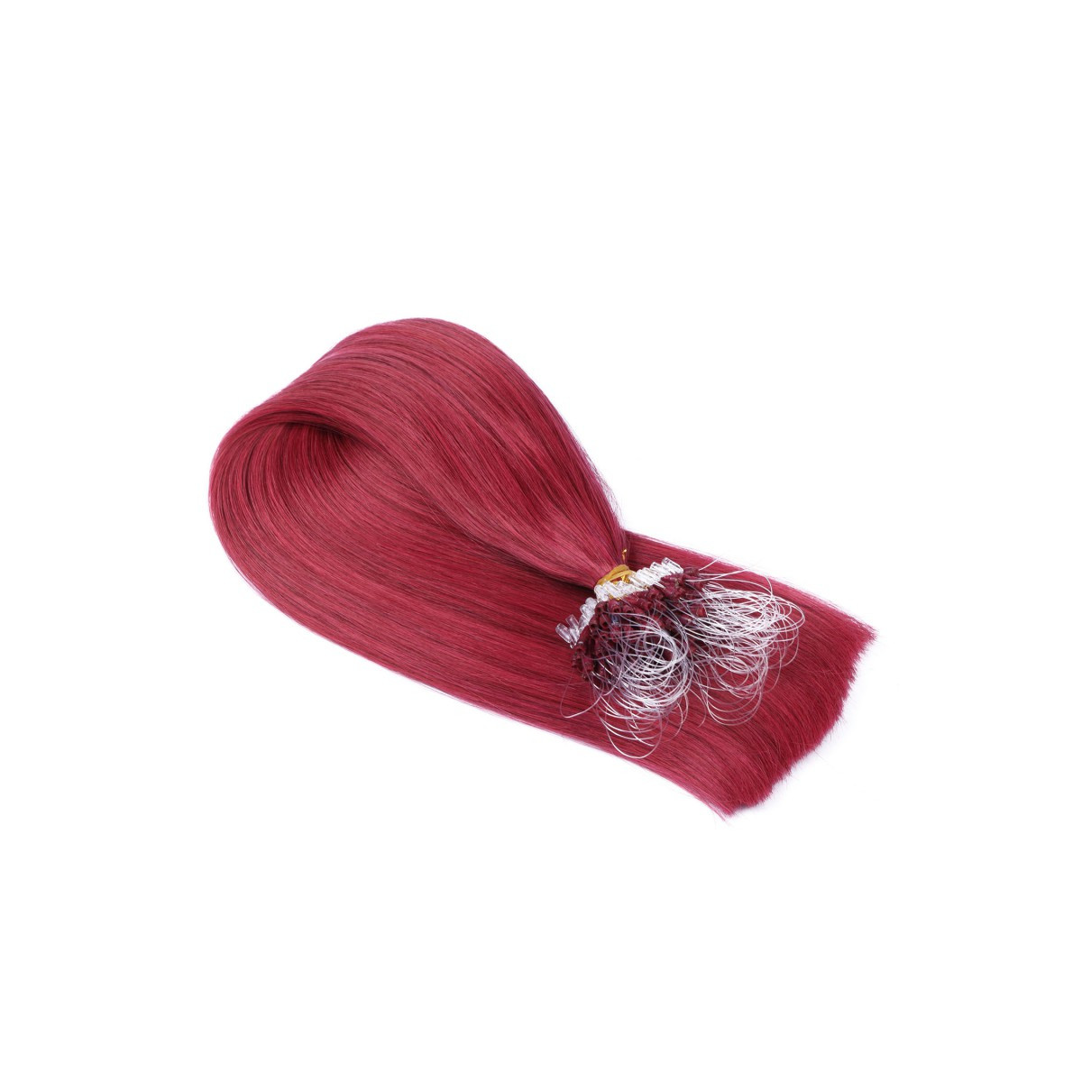 25 x Micro Ring / Loop - Burg - Hair Extensions 100%...