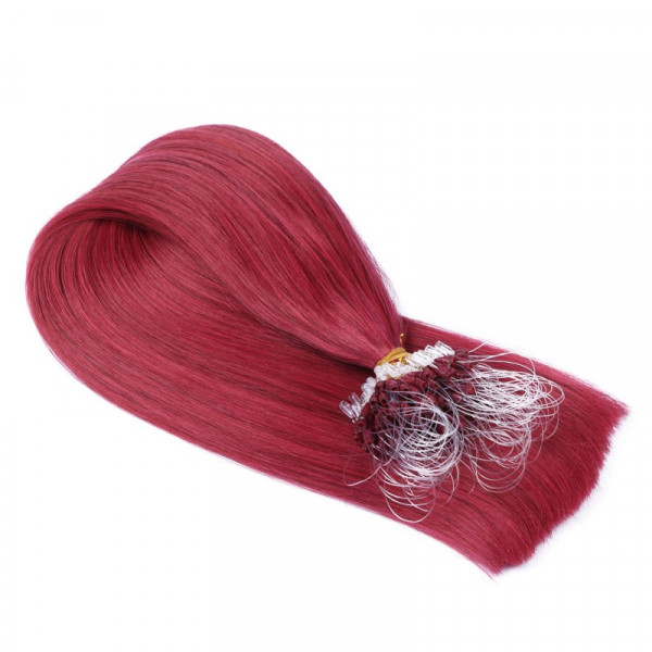 25 x Micro Ring / Loop - Burg - Hair Extensions 100% Echthaar - NOVON EXTENTIONS