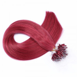 25 x Micro Ring / Loop - Burg - Hair Extensions 100% Echthaar - NOVON EXTENTIONS