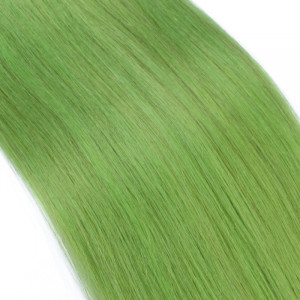 25 x Micro Ring / Loop - Grün - Hair Extensions 100% Echthaar - NOVON EXTENTIONS