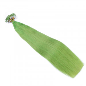 25 x Micro Ring / Loop - Grün - Hair Extensions 100% Echthaar - NOVON EXTENTIONS