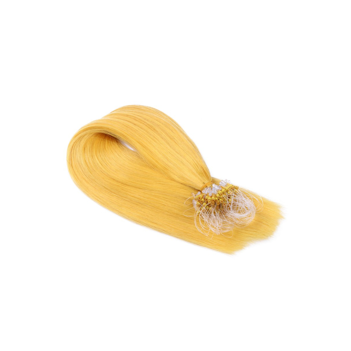 25 x Micro Ring / Loop - Yellow - Hair Extensions 100%...