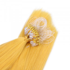 25 x Micro Ring / Loop - Yellow - Hair Extensions 100% Echthaar - NOVON EXTENTIONS