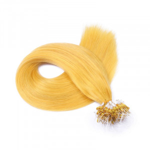 25 x Micro Ring / Loop - Yellow - Hair Extensions 100% Echthaar - NOVON EXTENTIONS