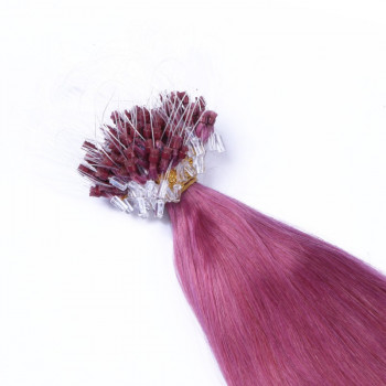 25 x Micro Ring / Loop - Violett - Hair Extensions 100% Echthaar - NOVON EXTENTIONS