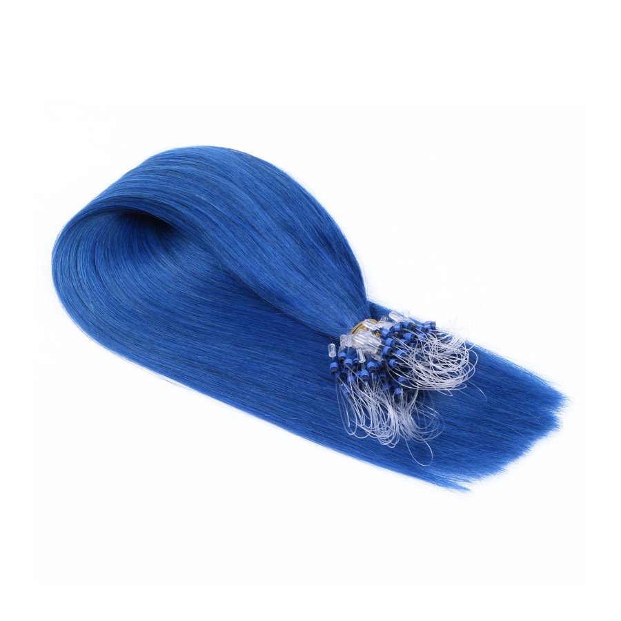 25 x Micro Ring / Loop - Blue - Hair Ext box