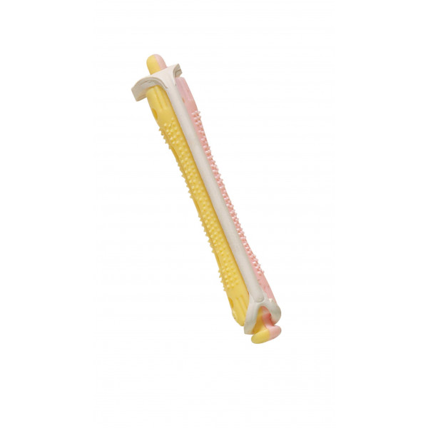 Comair KW-Wkl.2-fbg 12er 8mm lang Rundgummi gelb/rosa Kaltwellwickler