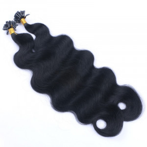 25 Keratin Bonding Hair Extensions - 1 Schwarz - GEWELLT 100% Echthaar 1g Strähne - NOVON EXTENTIONS 60cm