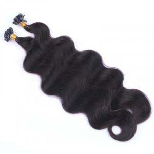 25 Keratin Bonding Hair Extensions - 1b Schwarzbraun - GEWELLT 100% Echthaar 1g Strähne - NOVON EXTENTIONS 50cm