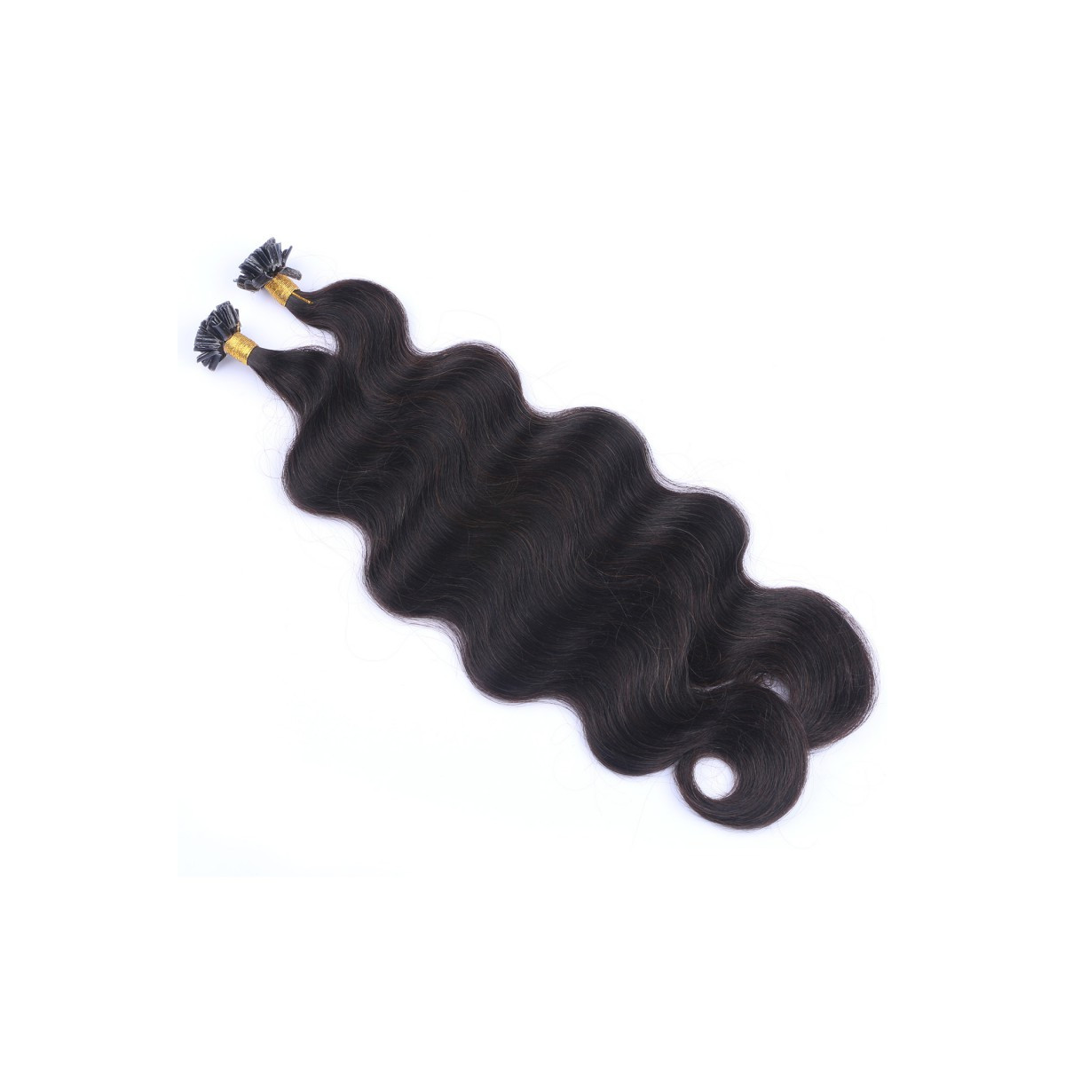 25 Keratin Bonding Hair Extensions - 1b Schwarzbraun -...