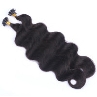 25 Keratin Bonding Hair Extensions - 1b Schwarzbraun - GEWELLT 100% Echthaar 1g Strähne - NOVON EXTENTIONS 60cm