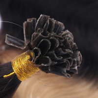 25 Keratin Bonding Hair Extensions - 1b Schwarzbraun - GEWELLT 100% Echthaar 1g Strähne - NOVON EXTENTIONS 60cm
