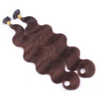 25 Keratin Bonding Hair Extensions - 2 Dunkelbraun - GEWELLT 100% Echthaar 1g Strähne - NOVON EXTENTIONS 50cm