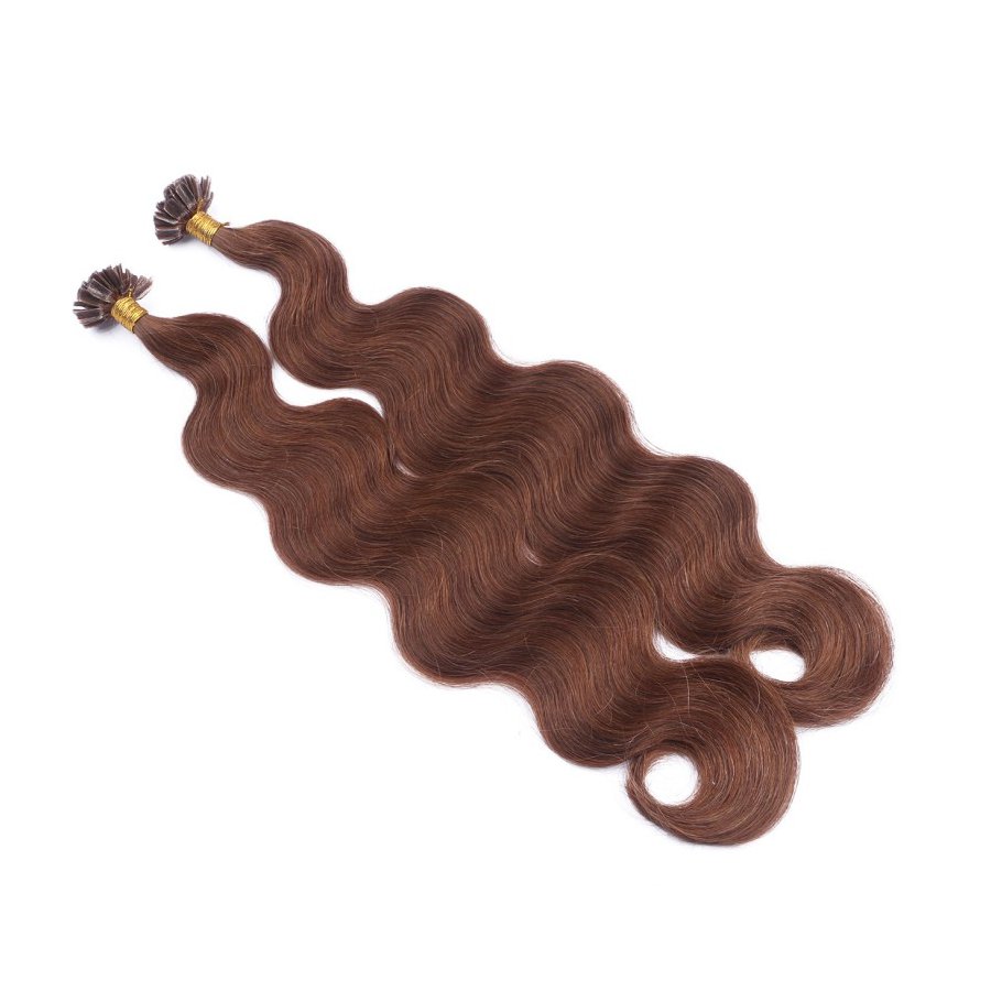 Bonding Extensions #6 Braun gewellt aus Remy-Echthaar