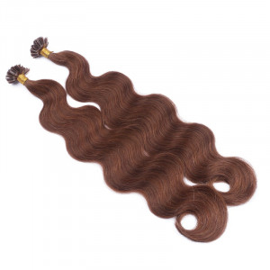 25 Keratin Bonding Hair Extensions - 6 Braun - GEWELLT 100% Echthaar 1g Strähne - NOVON EXTENTIONS 50cm