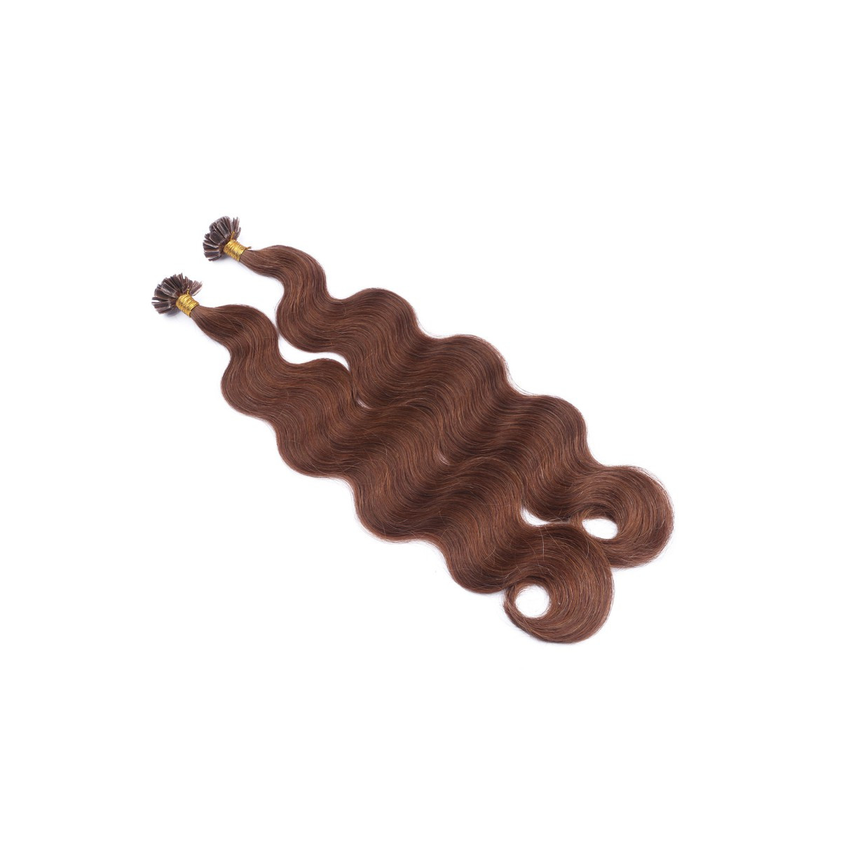 25 Keratin Bonding Hair Extensions - 6 Braun - GEWELLT...