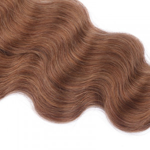 25 Keratin Bonding Hair Extensions - 8 Goldbraun - GEWELLT 100% Echthaar 1g Strähne - NOVON EXTENTIONS 50cm