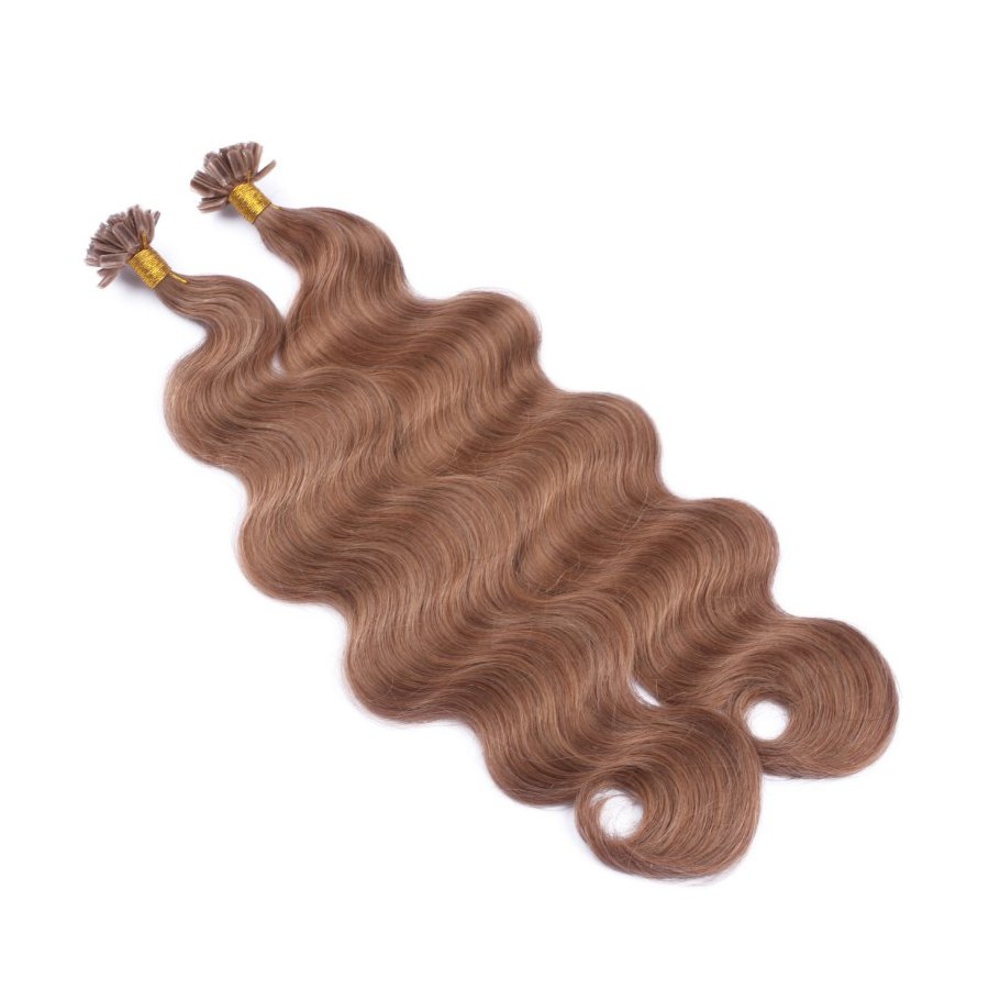 Bonding Extensions #10 Leichtbraun gewellt aus Remy-Echthaar
