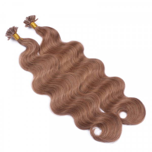25 Keratin Bonding Hair Extensions - 10 Leichtbraun - GEWELLT 100% Echthaar 1g Strähne - NOVON EXTENTIONS 60cm