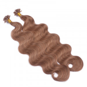 25 Keratin Bonding Hair Extensions - 10 Leichtbraun - GEWELLT 100% Echthaar 1g Strähne - NOVON EXTENTIONS 60cm