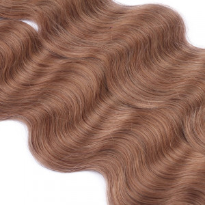 25 Keratin Bonding Hair Extensions - 10 Leichtbraun - GEWELLT 100% Echthaar 1g Strähne - NOVON EXTENTIONS 60cm