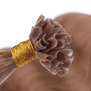25 Keratin Bonding Hair Extensions - 10 Leichtbraun - GEWELLT 100% Echthaar 1g Strähne - NOVON EXTENTIONS 60cm