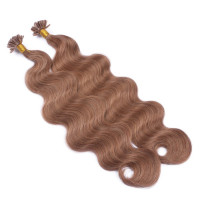 25 Keratin Bonding Hair Extensions - 10 Leichtbraun - GEWELLT 100% Echthaar 1g Strähne - NOVON EXTENTIONS 60cm