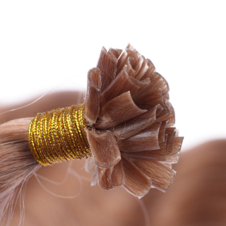25 Keratin Bonding Hair Extensions - 12 Hellbraun - GEWELLT 100% Echthaar 1g Strhne - NOVON EXTENTIONS 50cm