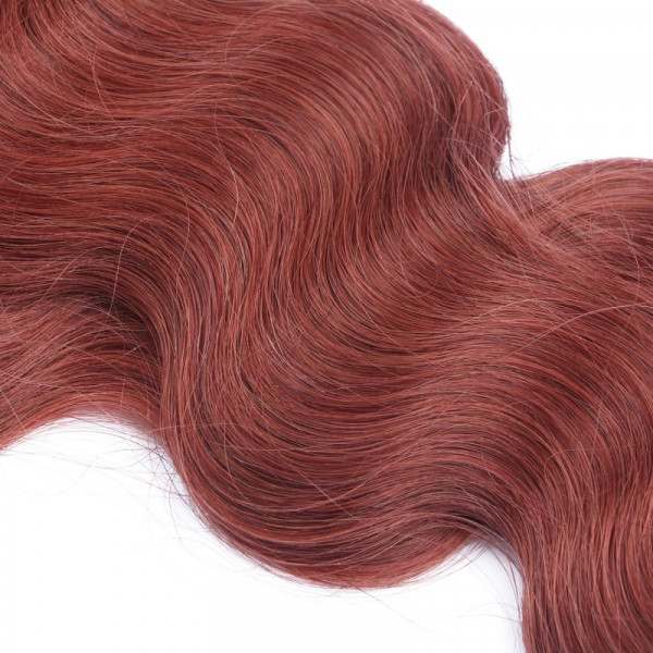 25 Keratin Bonding Hair Extensions - 14 Rot - GEWELLT 100% Echthaar 1g Strähne - NOVON EXTENTIONS 50cm