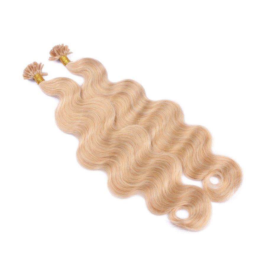 Bonding Extensions #18 Naturaschblond gewellt aus Remy-Echthaar