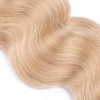 25 Keratin Bonding Hair Extensions - 18 Naturaschblond - GEWELLT 100% Echthaar 1g Strähne - NOVON EXTENTIONS 60cm