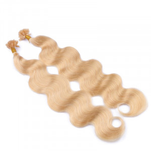 25 Keratin Bonding Hair Extensions - 24 Goldblond - GEWELLT 100% Echthaar 1g Strähne - NOVON EXTENTIONS 50cm