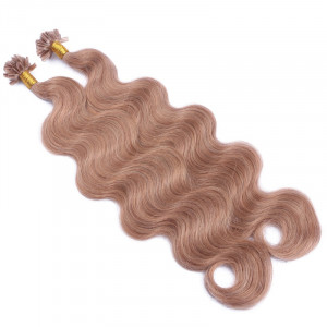 25 Keratin Bonding Hair Extensions - 27 Honigblond - GEWELLT 100% Echthaar 1g Strähne - NOVON EXTENTIONS 50cm