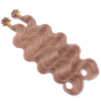25 Keratin Bonding Hair Extensions - 27 Honigblond - GEWELLT 100% Echthaar 1g Strähne - NOVON EXTENTIONS 50cm