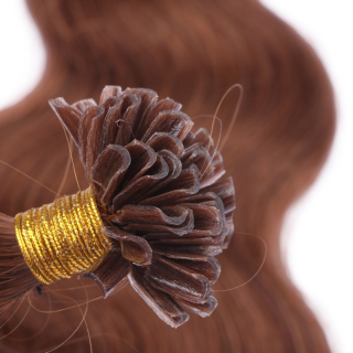 25 Keratin Bonding Hair Extensions - 33 Rotbraun - GEWELLT 100% Echthaar 1g Strhne - NOVON EXTENTIONS 50cm
