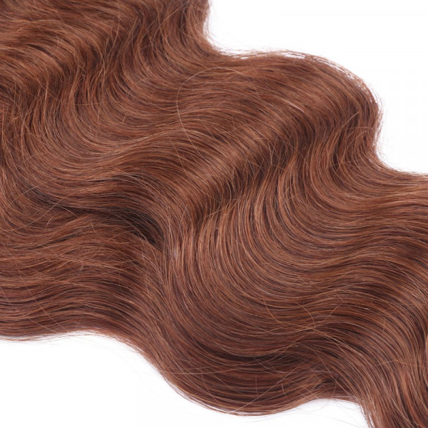 25 Keratin Bonding Hair Extensions - 33 Rotbraun - GEWELLT 100% Echthaar 1g Strähne - NOVON EXTENTIONS 60cm