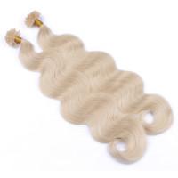 25 Keratin Bonding Hair Extensions - 60 Weissblond - GEWELLT 100% Echthaar 1g Strähne - NOVON EXTENTIONS 60cm