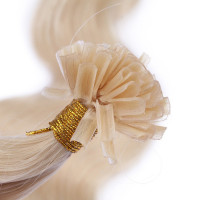 25 Keratin Bonding Hair Extensions - 60 Weissblond - GEWELLT 100% Echthaar 1g Strähne - NOVON EXTENTIONS 60cm
