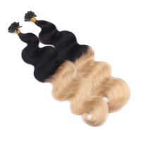 25 Keratin Bonding Hair Extensions - 1b/24 Ombre - GEWELLT 100% Echthaar 1g Strähne - NOVON EXTENTIONS