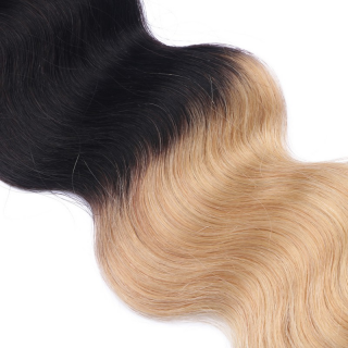 25 Keratin Bonding Hair Extensions - 1b/24 Ombre - GEWELLT 100% Echthaar 1g Strhne - NOVON EXTENTIONS 50cm